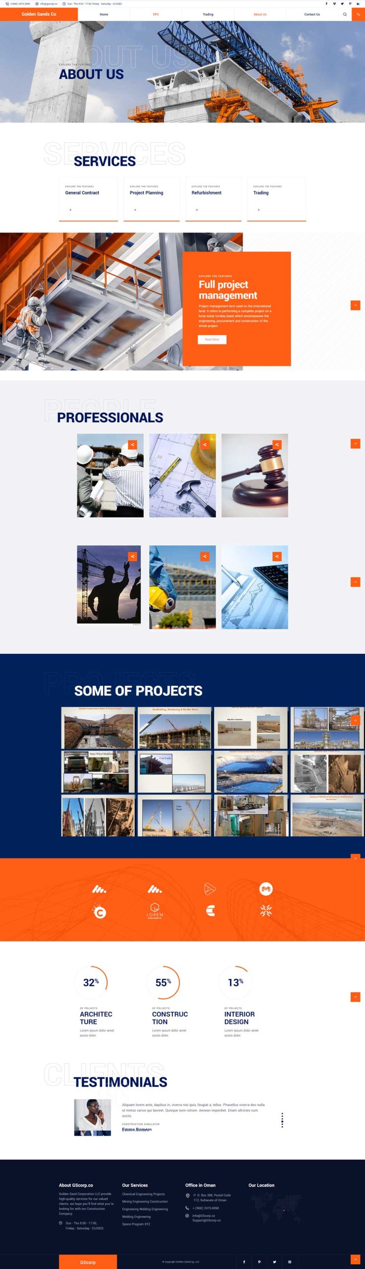Construction Website design in Oman - GSCORP.co HiT Land